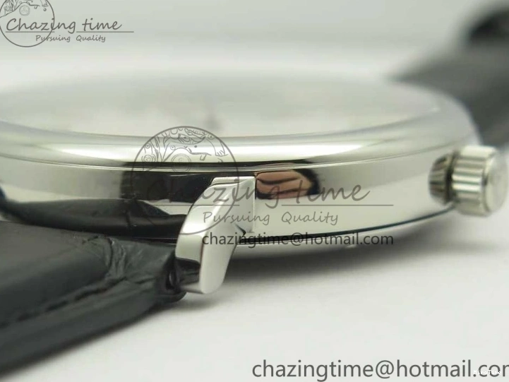 MIROTIME 0303 Supportive Portofino Automatic SS AF 1:1 Best Edition White Dial on Black Croco Leather Strap A 7184